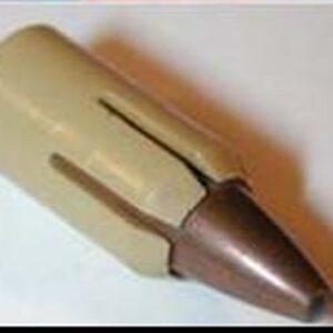 A full length picture of a sabot-ed projectile prior to loading