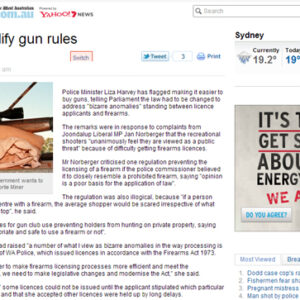 The West Australian reports that the state's Police Minister is calling for gun laws to be simplified to make it easier to acquire firearms.