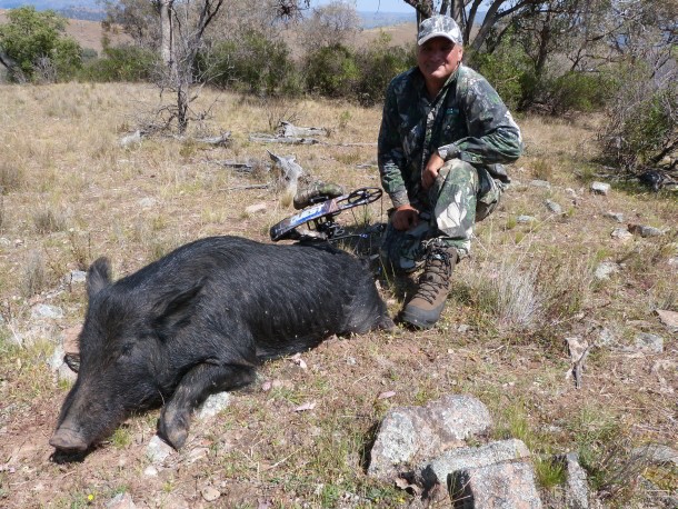 Alex and the arrowed boar.