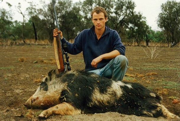 Here's a photo from my archives. I shot this boar with my Sako 270 in the early 1990s, not long after I was married. We were hunting near Hillston, NSW, and my wife Danielle took the photo.