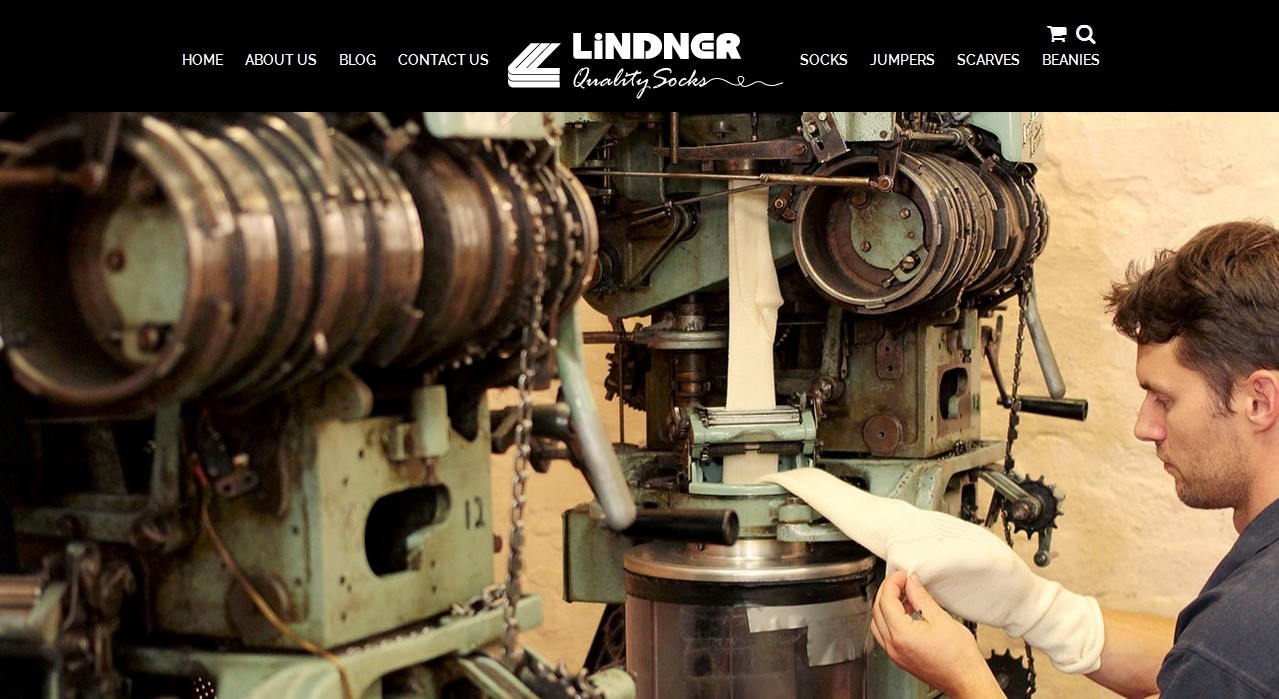 One of Lindner's multiple-needle sockmaking machines