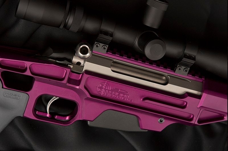 A Tikka T3 Chassis Rifle in Eye-Catching Purple