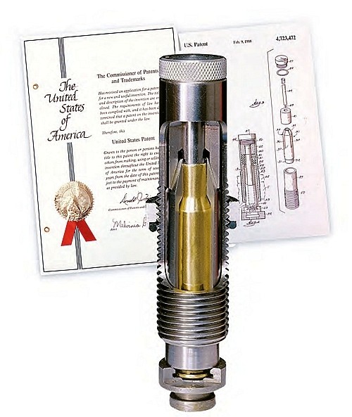 Lee Collet Neck Sizing Die cutaway view showing operation