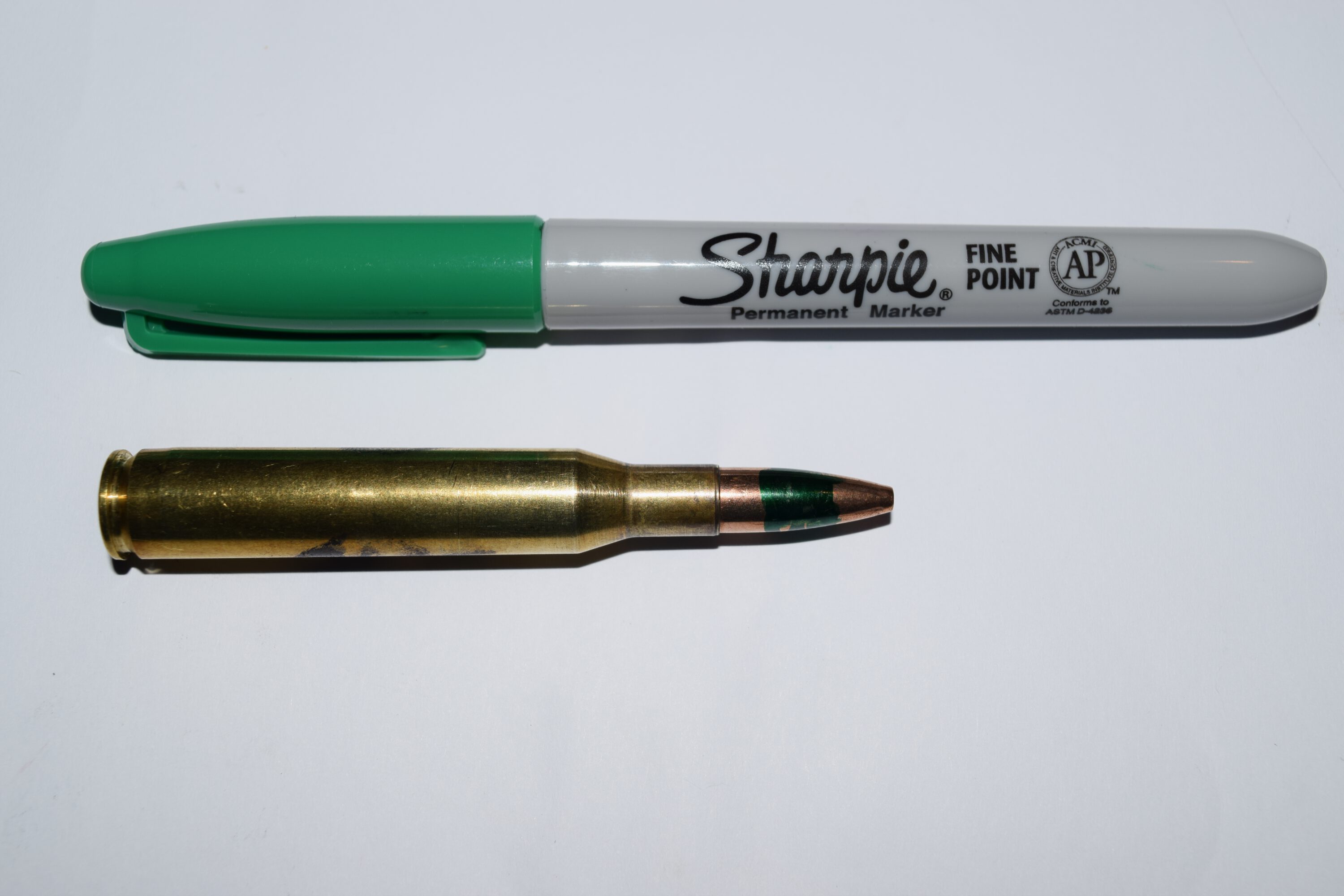 Green load and relevant Sharpie. The 58gn load was the one I took hunting, by the way.