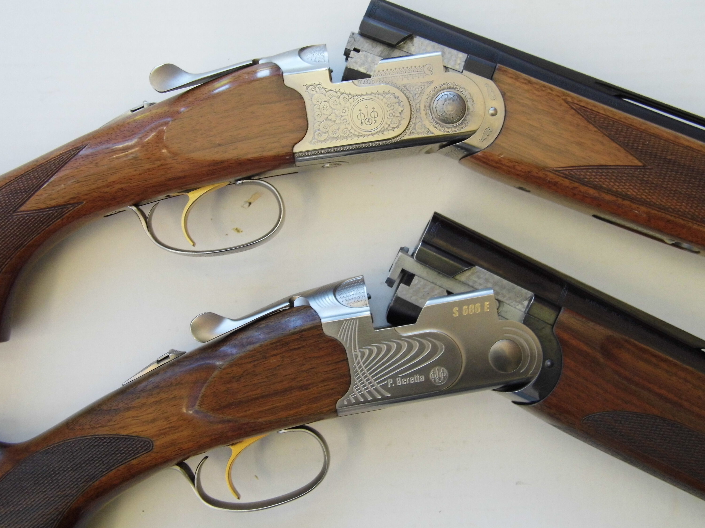 The two shotguns Leon used for his hunt; the top one is a Beretta Silver Pigeon under and over in 20 gauge; the bottom one is a Beretta S686E under and over in 12 gauge.