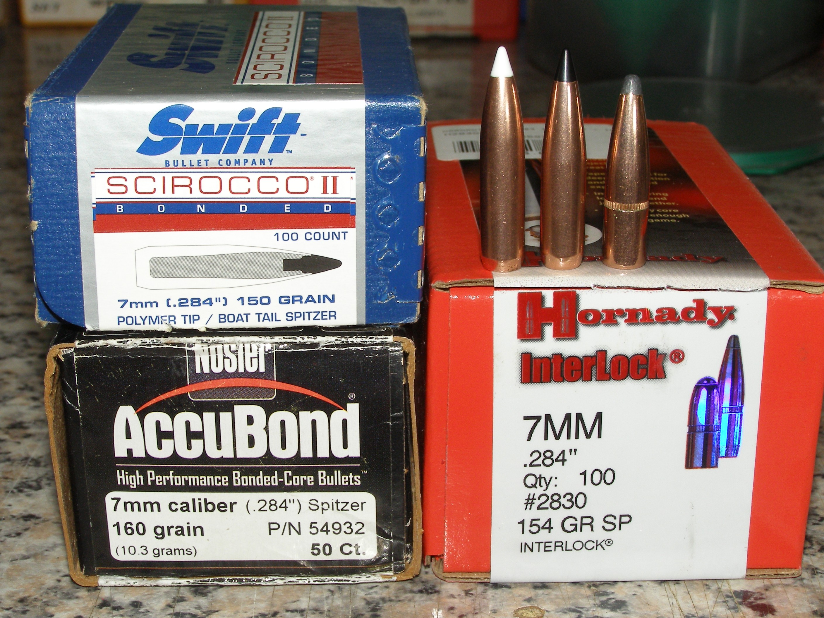 Some of the .284 Calibre bullets tested during load development.