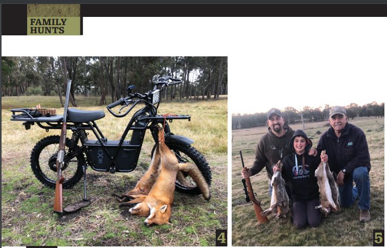 Tony Pizzata takes time out to clear out some vermin on his farm with the aid of a silent UBCO E-bike.