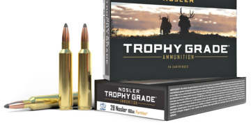 The 28 Nosler produces a muzzle velocity of over 1000m/s (3300fps) with a 160gn bullet