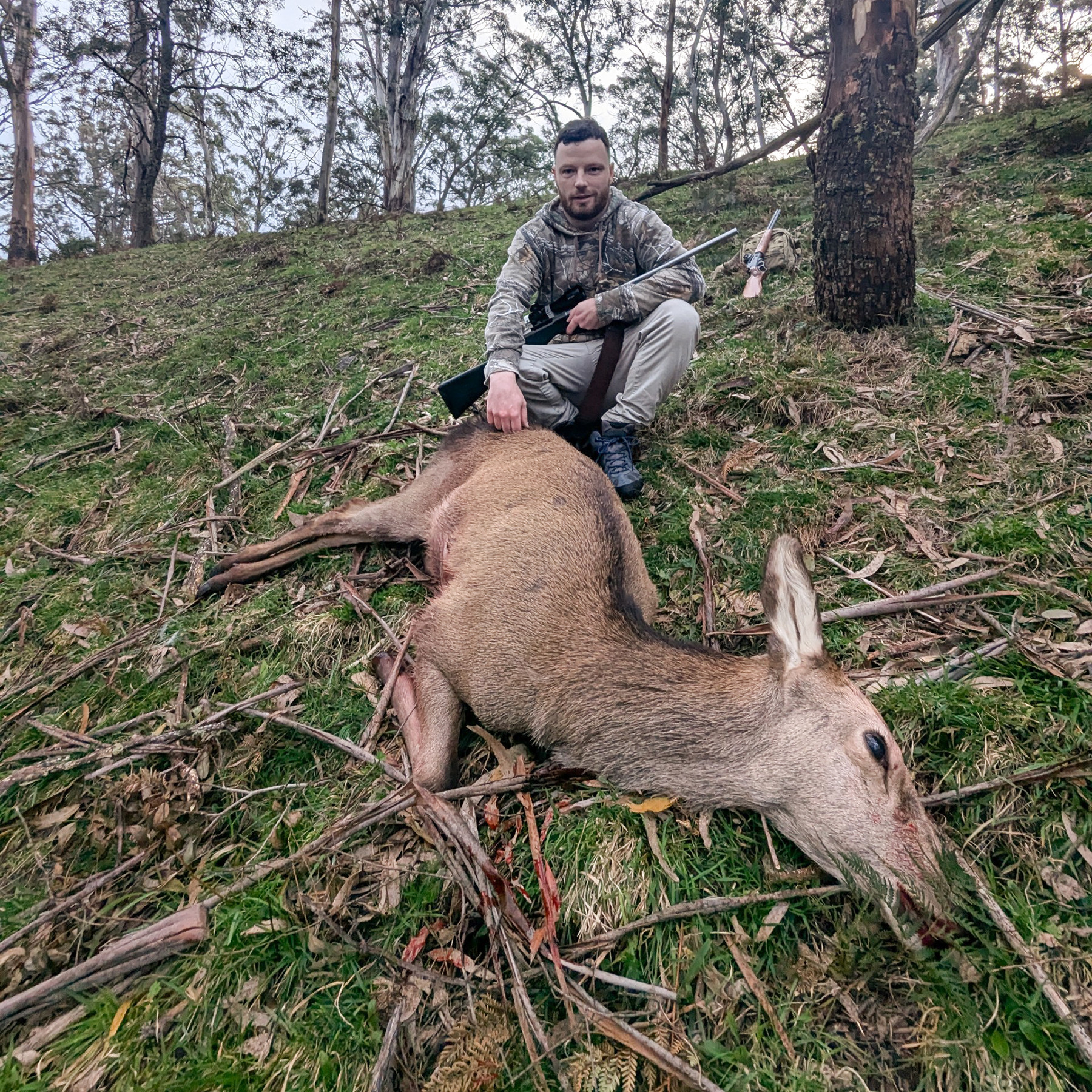 Graham bagged a deer on his new hunting grounds